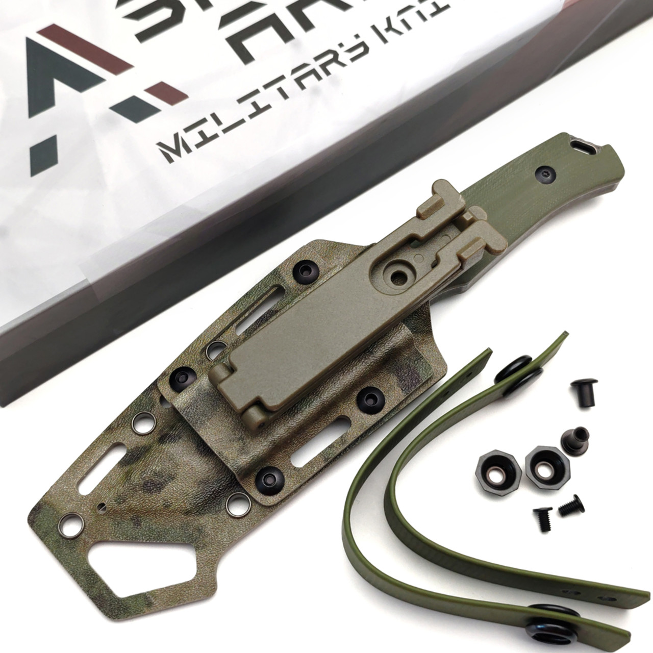 Spartan Armor нож Ares сталь VG-10 блэквош, рукоять G10 олива, кайдекс мох