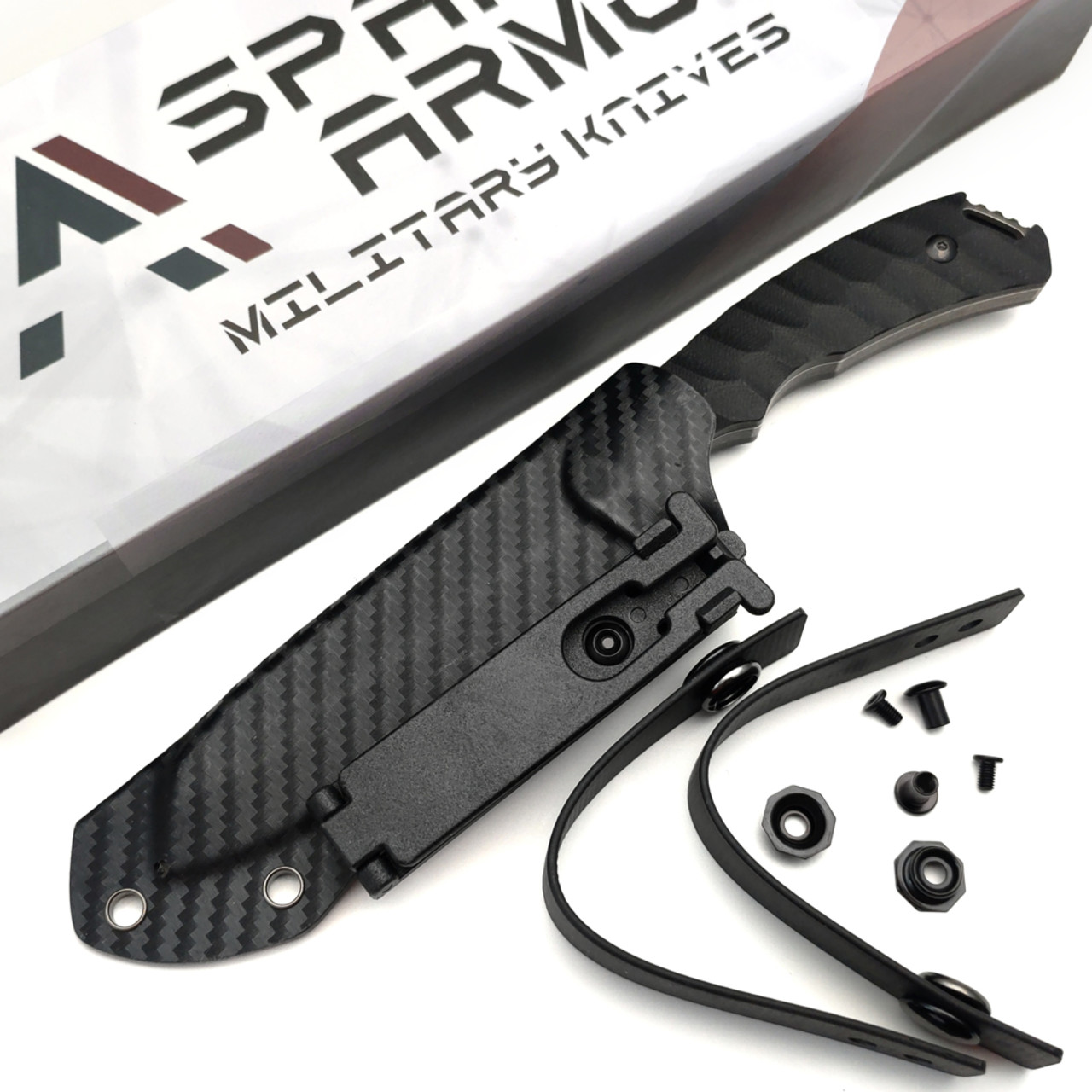Spartan Armor нож Hyperion сталь VG-10 блэквош, рукоять G10 чёрный, кайдекс чёрный