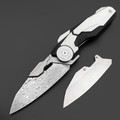 Alpha Miu складной нож Nexus-D сталь Дамаск, рукоять G10 чёрный с белым Alpha Miu складной нож Nexus-D сталь Дамаск, рукоять G10 чёрный с белым