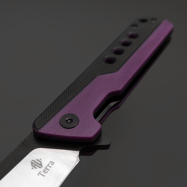 Alpha Miu складной нож Falto PR сталь 1.4116, рукоять G10 черный с фиолетовым