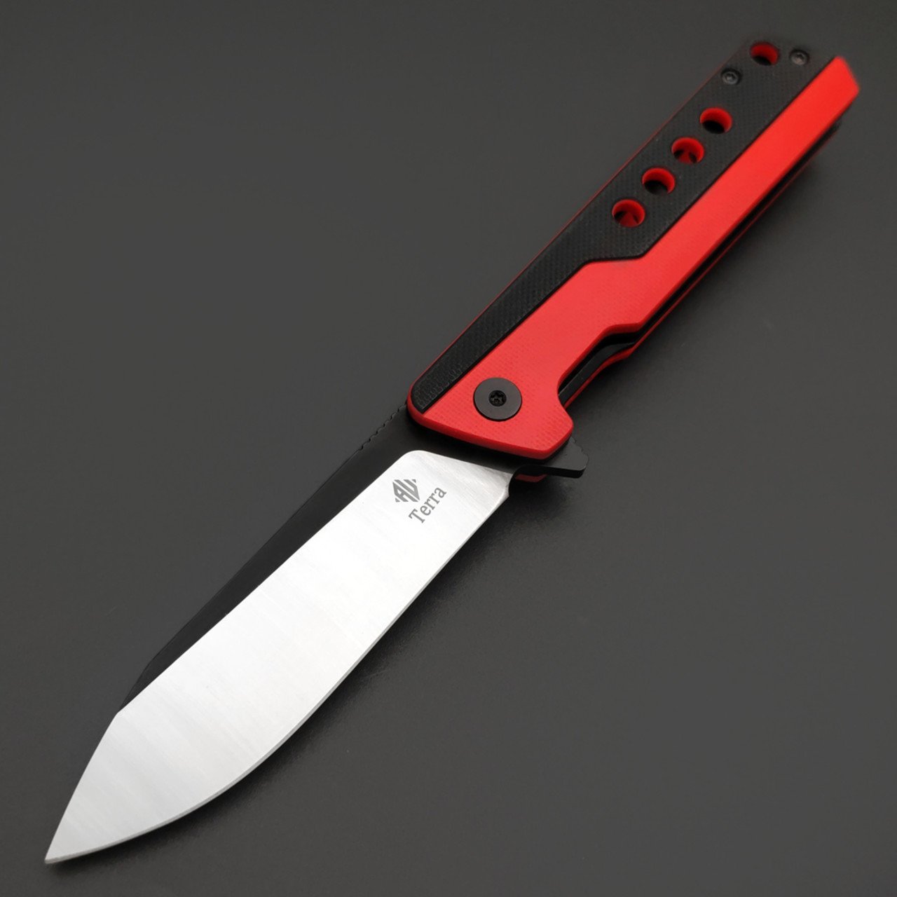 Alpha Miu складной нож Falto RD сталь 1.4116, рукоять G10 черный с красным