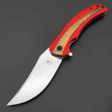 Alpha Miu складной нож Red Dragon, сталь VG-10 полировка, рукоять G10 красный, титан