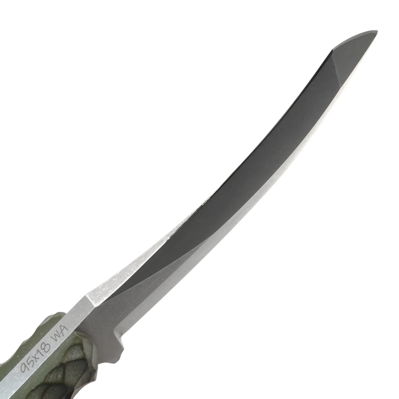 Волчий Век нож Кондрат-12, сталь 95x18 WA стоунвош, рукоять G10 олива