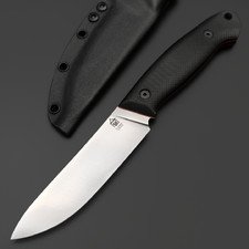 Град Горький нож Охотник сталь Elmax сатин, рукоять G10  черный с красным