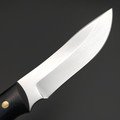 Платонов Д.Г. нож кованый Охотник-2 сталь Х12МФ, рукоять G10 черный, латунь