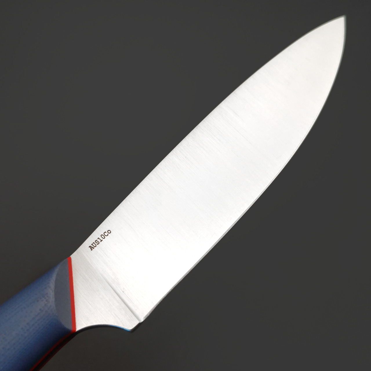 Золотое Сечение нож Перчик, сталь Aus-10Co сатин, рукоять G10 серый с красным, латунь
