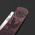 X Тату нож складной Модель X2 Викинг и Валькирия, сталь PGK, рукоять Титан с гравировкой и анодированием