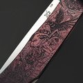 X Тату нож складной Модель X2 Викинг и Валькирия, сталь PGK, рукоять Титан с гравировкой и анодированием