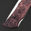 X Тату нож складной Модель X2 Викинг и Валькирия, сталь PGK, рукоять Титан с гравировкой и анодированием