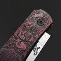 X Тату нож складной Модель X2 Викинг и Валькирия, сталь PGK, рукоять Титан с гравировкой и анодированием