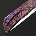 X Тату нож складной Модель X2 Викинг и Валькирия, сталь PGK, рукоять Титан с гравировкой и анодированием